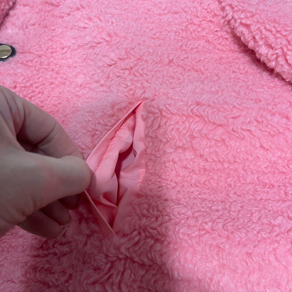 Pink teddy coat faux fur jacket - Picture 7 of 12